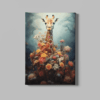 ALIVA 1297 giraffe met bloemen canvas schilderij rechthoek a