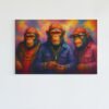 ALIVA 1303 3 coole apen canvas schilderij