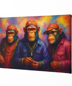 Alternative view of 3 Coole Apen Canvas Schilderij