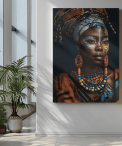 ALIVA 1324 portret van afrikaanse vrouw canvas schilderij b