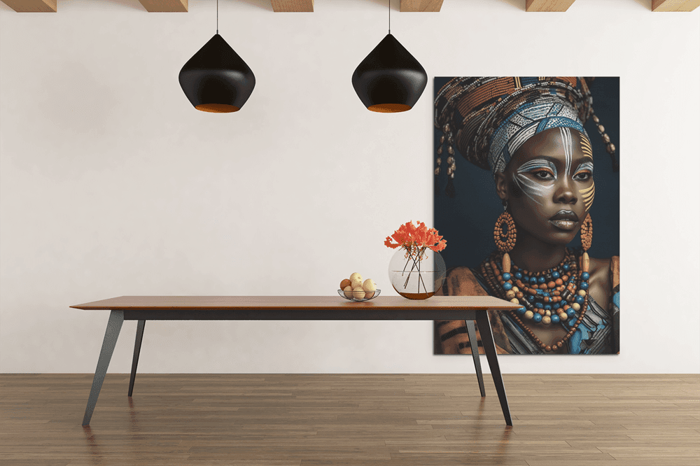 ALIVA 1324 portret van afrikaanse vrouw canvas schilderij e
