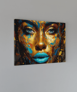 Alternative view of Vrouw met Gouden Gezicht Canvas Schilderij