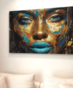 ALIVA 1325 vrouw met gouden gezicht canvas schilderij c min