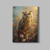 ALIVA 1327 uil met bloemen canvas schilderij