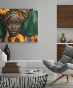 ALIVA 1334 afrikaanse vrouw canvas schilderij b