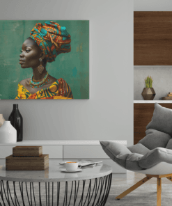 ALIVA 1335 canvas schilderij afrikaanse vrouw b