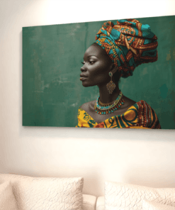ALIVA 1335 canvas schilderij afrikaanse vrouw c