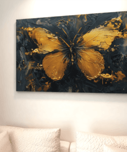 Gouden Vlinder Canvas Schilderij - Afbeelding 5
