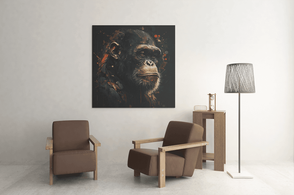 OEFE 1128 chimpansee canvas schilderij c