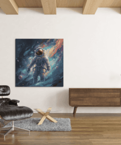 OEFE 1139 astronaut canvas schilderij vierkant d