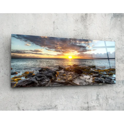 Zonsondergang Glasschilderij