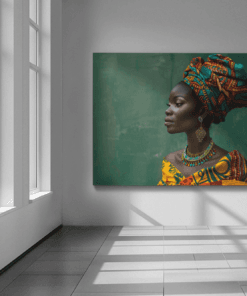 mockup of a horizontal art print placed in a minimalist room with no furniture m38897 9 min