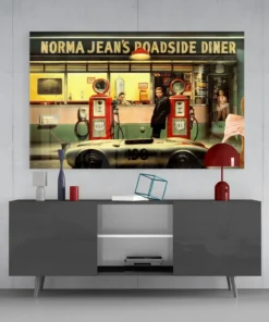 zdy 2059 retro tankstation glasschilderij