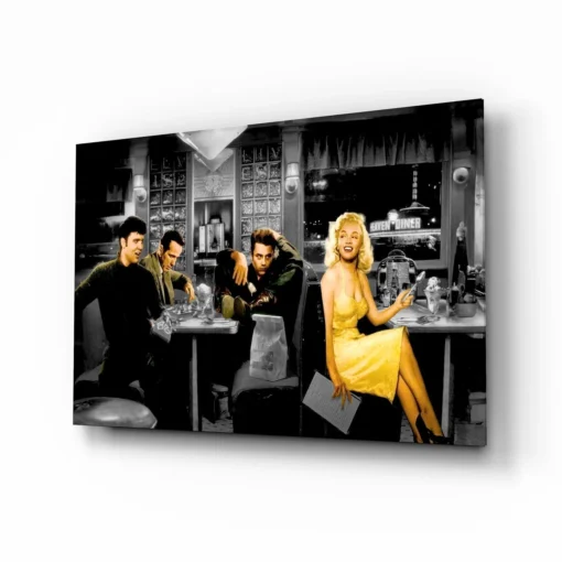 Marilyn en Elvis Glasschilderij