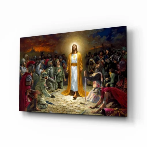 Jezus Glasschilderij