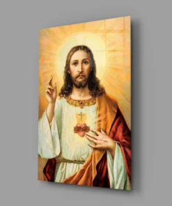 Jezus Portret Glasschilderij - Afbeelding 3
