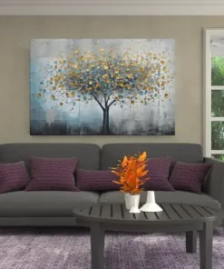 ALIVA 1345 kunst levensboom met goud canvas schilderij 9