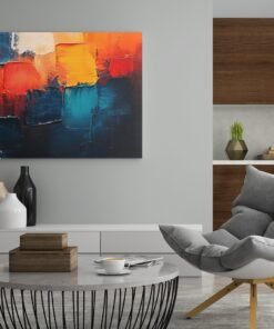 ALIVA 1347 abstracte kleuren olieverf canvas schilderij b
