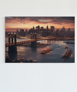 New York City Night Canvas Schilderij