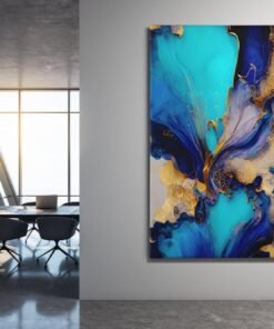 ALIVA 1349 blauwe marmer canvas schilderij c