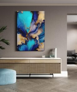 ALIVA 1349 blauwe marmer canvas schilderij d