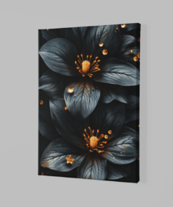 ALIVA 1351 bloem zwart canvas schilderij a
