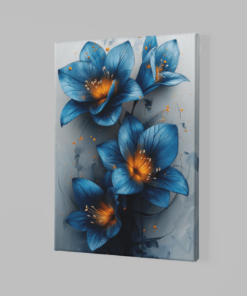 ALIVA 1353 bloemen blauw canvas schilderij a