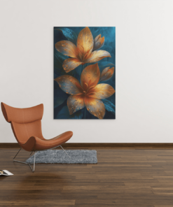ALIVA 1354 bloemen met waterdruppels canvas schilderij b