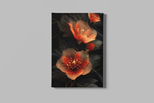 ALIVA 1355 artistieke bloem oranje canvas schilderij