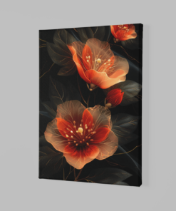 ALIVA 1355 artistieke bloem oranje canvas schilderij d