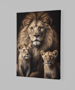 ALIVA 1362 leeuw en welpen canvas schilderij a