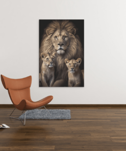 ALIVA 1362 leeuw en welpen canvas schilderij b