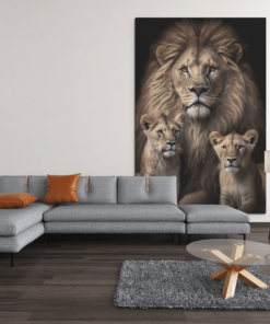 ALIVA 1362 leeuw en welpen canvas schilderij d