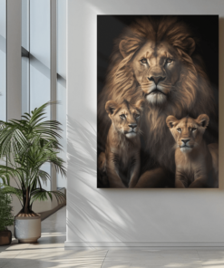 ALIVA 1362 leeuw en welpen canvas schilderij e