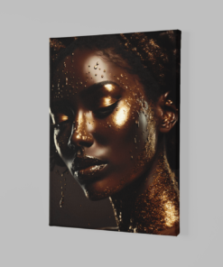 ALIVA 1364 vrouw portret met goud canvas schilderij a