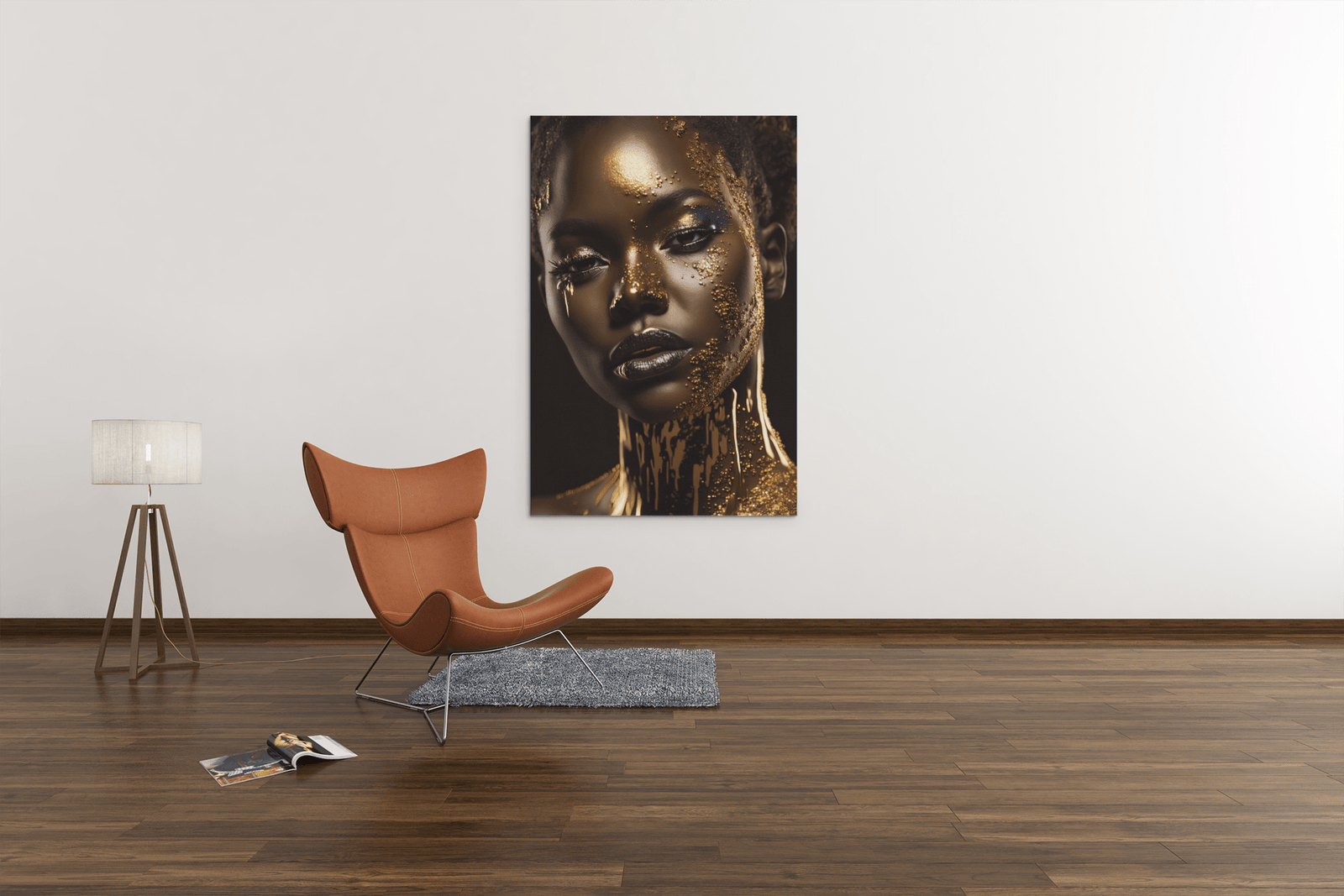 ALIVA 1365 vrouw portret goud canvas schilderij b