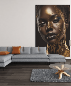 ALIVA 1365 vrouw portret goud canvas schilderij c