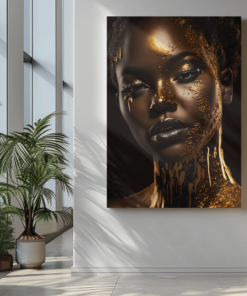 ALIVA 1365 vrouw portret goud canvas schilderij d