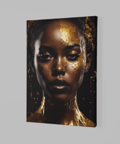 ALIVA 1366 vrouw met goud canvas schilderij a