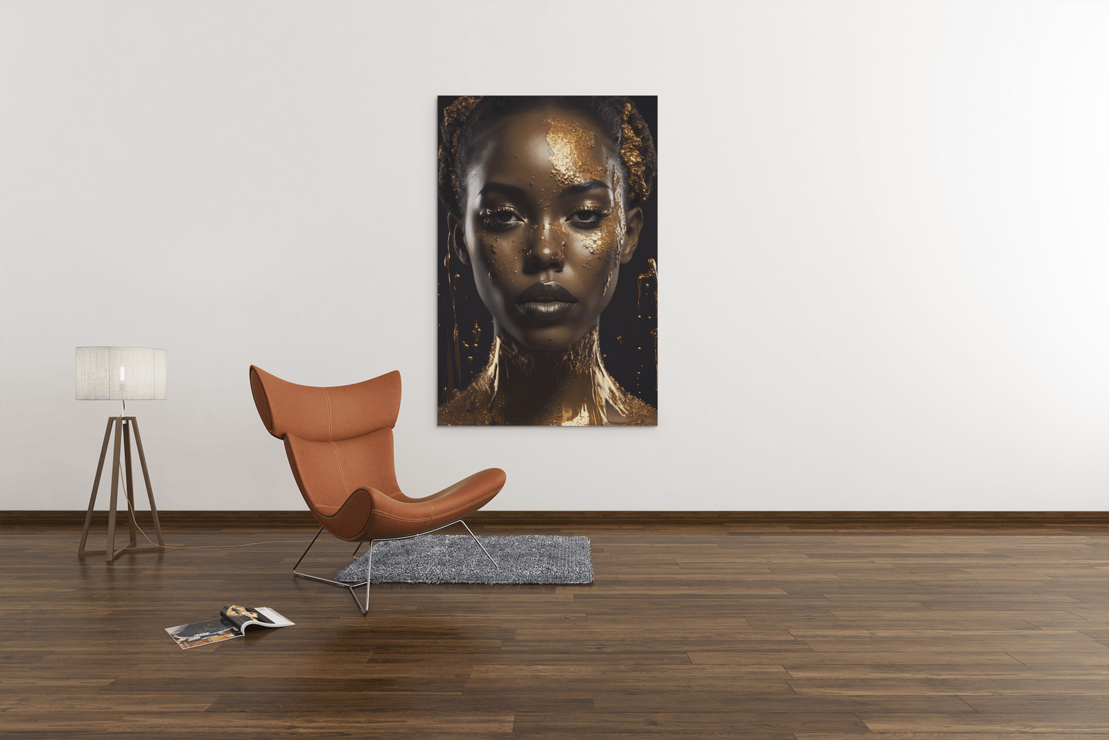 ALIVA 1366 vrouw met goud canvas schilderij b