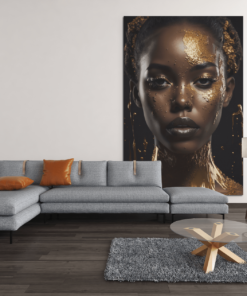ALIVA 1366 vrouw met goud canvas schilderij c