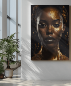 ALIVA 1366 vrouw met goud canvas schilderij d