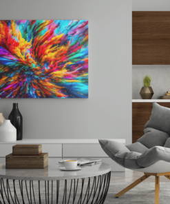ALIVA 1368 kleuren explosie abstract canvas schilderij b