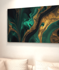 ALIVA 1369 groene marmer abstract canvas schilderij c