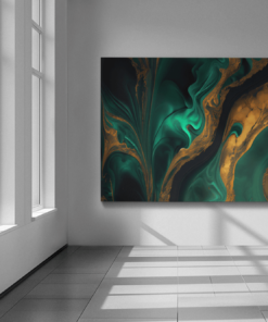 ALIVA 1369 groene marmer abstract canvas schilderij d