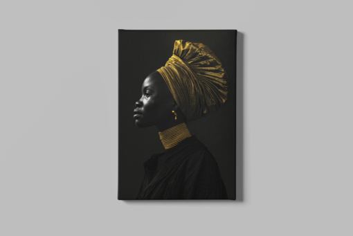 ALIVA 1371 zijaanzicht van afrikaanse vrouw canvas schilderij