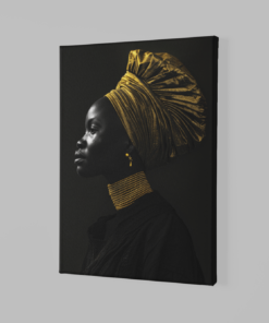 ALIVA 1371 zijaanzicht van afrikaanse vrouw canvas schilderij a