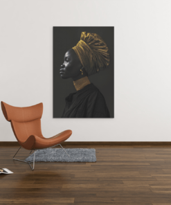 ALIVA 1371 zijaanzicht van afrikaanse vrouw canvas schilderij c