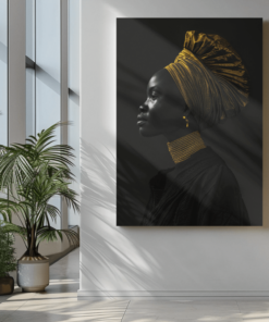 ALIVA 1371 zijaanzicht van afrikaanse vrouw canvas schilderij e