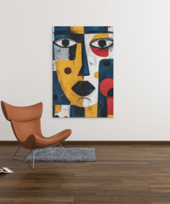 ALIVA 1373 moderne kunst vrouw gezicht canvas schilderij b